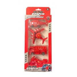 SET DE VEHICULOS DE BOMBEROS X 4 54399