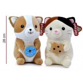 GATOS C/ GALLETITA Y DONA 25CM 8208