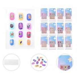 SET UÑAS POSTIZAS P/NIÑAS PRES X12 38958