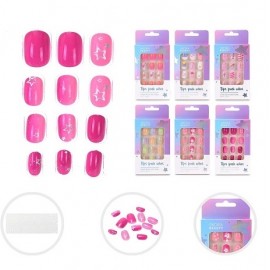 SET UÑAS POSTIZAS P/NIÑAS PRES X12 39002