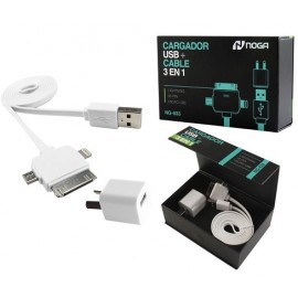 CARGADOR USB + CABLE 3 EN 1 UNIVERSAL 