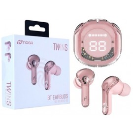 AURICULAR BT TWINS TRANSP ROSA