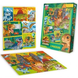 2 PUZZLE 24 Y 36 PZAS JURASSIC UJW11027
