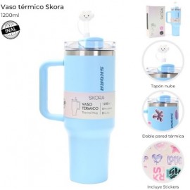 VASO TERMICO SKORA CON BOM.CELESTE 37126
