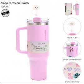 VASO TERMICO SKORA CON BOM. ROSA 40135