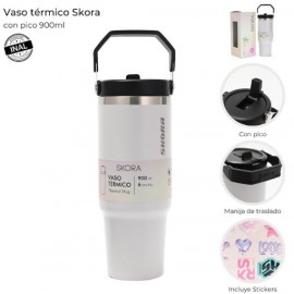 VASO TERMICO SKORA CON PICO GRIS 40141