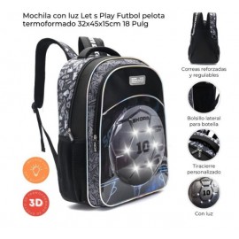 MOCHILA LET´S PLAY FUTBOL PELO/ LUZ 4287