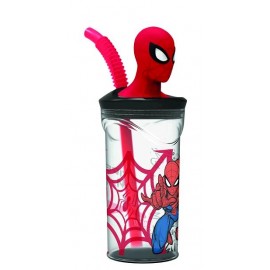 VASO CON FIGURINE SPIDERMAN 360ML HA162