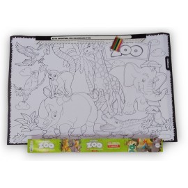 LAMINA P/COLOREAR 100X70  MUNDO ZOO 5502