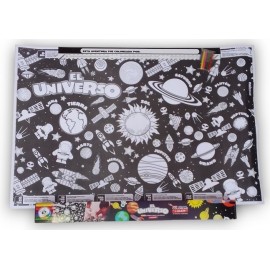 LAMINA P/COLOREAR 100X70  UNIVERSO 5501